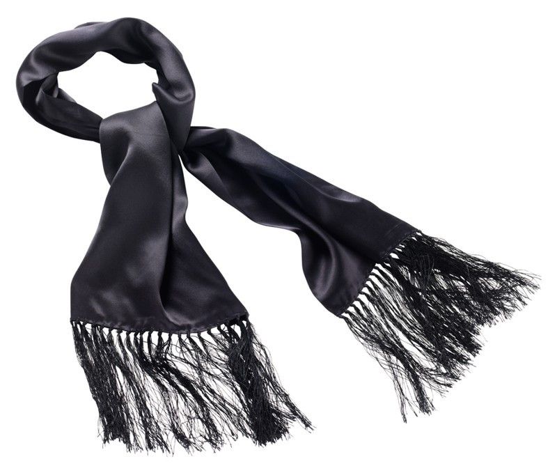 On sale Black silk scarf